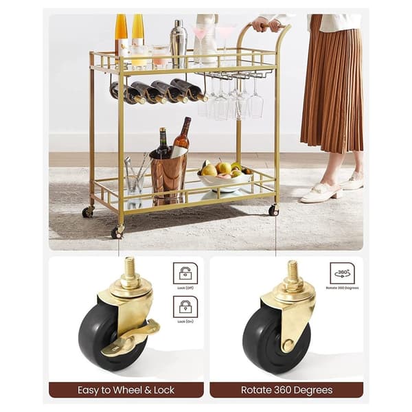 Servering af lastbil - vogn med hjul - med glasholder - 2 glashylder - bar vogn