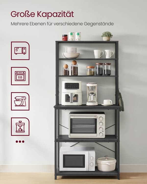 Køkkenhylde - med hylder og kroge - industrielt design