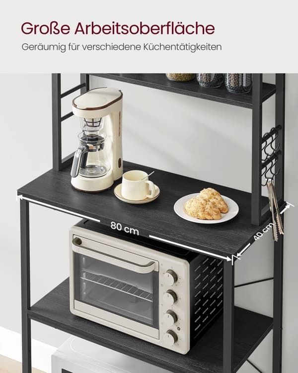 Køkkenhylde - med hylder og kroge - industrielt design
