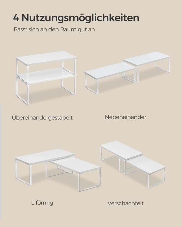 Urt rack-sæt med 4-ekspanderbart-wolkwit snehvid