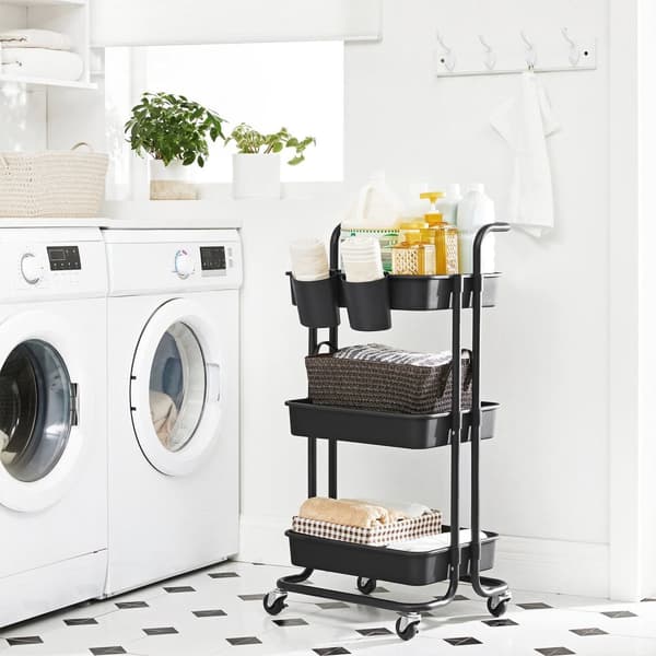 Rolling Car - Kitchen Trolley - med 3 nivåer - Svart
