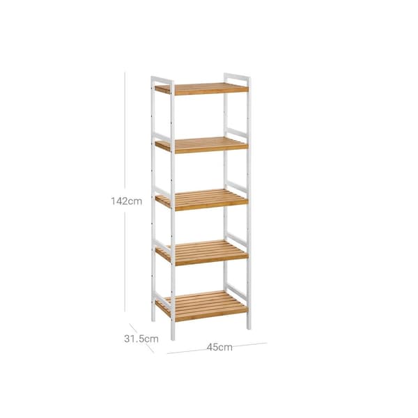 Bamboerek - Kitchen Rack - badeværelsesstativ - med 5 hylder - Naturel
