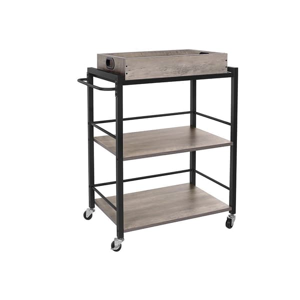 Kökbil - serverande bil med avtagbar bricka - 65 x 40 x 86 cm - svart/grå