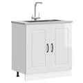 Miniatyrbilde 2 av 11: vidaXL Vask underskap Kalmar høyglans hvit 80x46x81,5cm konstruert tre