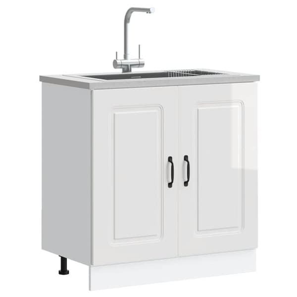 vidaXL Vask underskap Kalmar høyglans hvit 80x46x81,5cm konstruert tre