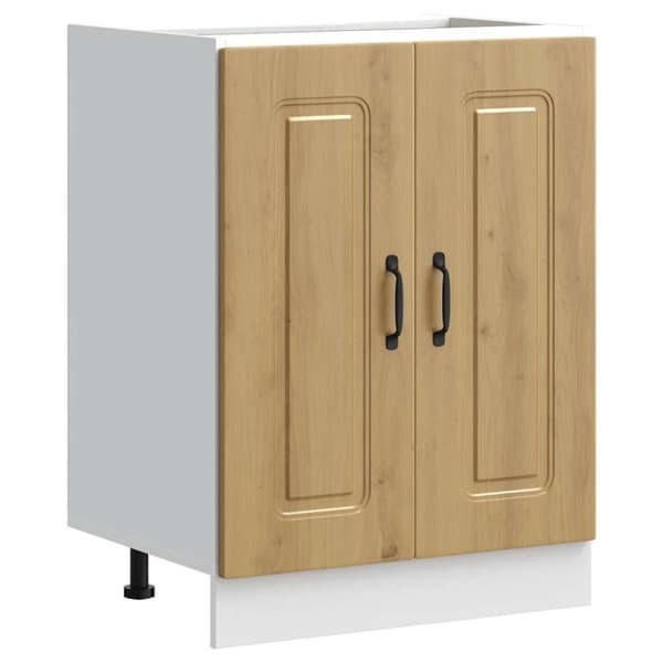 vidaXL underskab til vask Kalmar 60x46x81,5 cm konstrueret træ egetræ