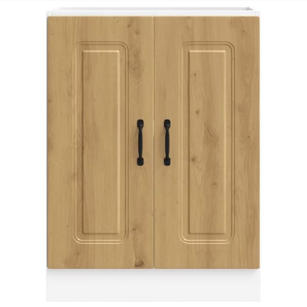 vidaXL underskab til vask Kalmar 60x46x81,5 cm konstrueret træ egetræ