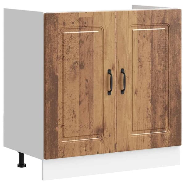 vidaXL underskab til vask Kalmar 80x46x81,5 cm antikt træ