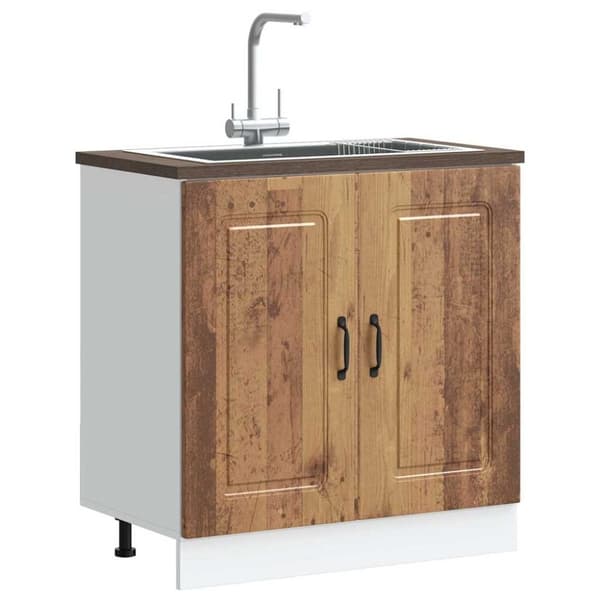 vidaXL underskab til vask Kalmar 80x46x81,5 cm antikt træ
