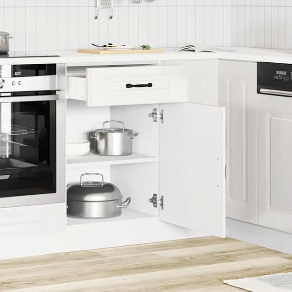 vidaXL Keittiön pohjakaappi Kalmar korkeakiiltoinen valkoinen