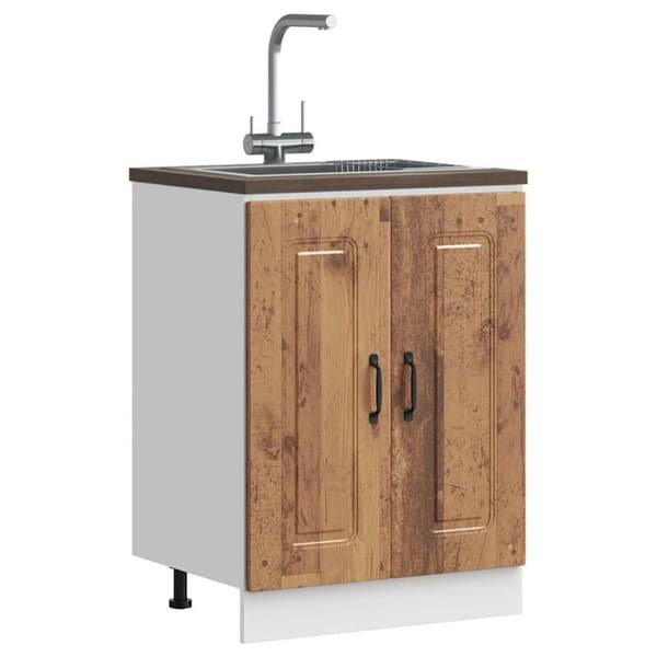 vidaXL underskab til vask Kalmar 60x46x81,5 cm antikt træ