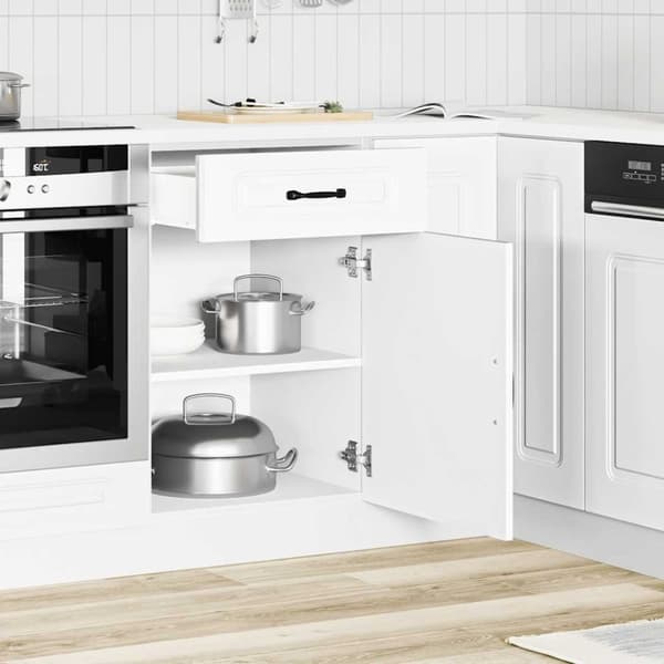 vidaXL Keittiön pohjakaappi Kalmar valkoinen tekninen puu