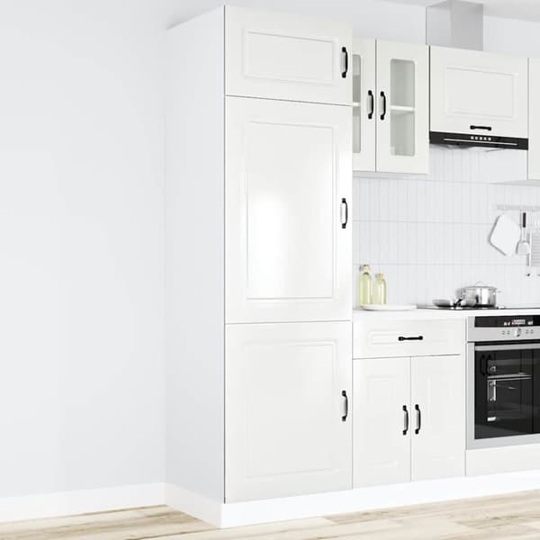 vidaXL Keittiökaappi Kalmar korkeakiiltoinen valkoinen tekninen puu