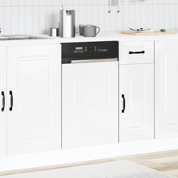 vidaXL Diskmaskinspanel högglans vit 45x1,5x67 cm konstruerat trä