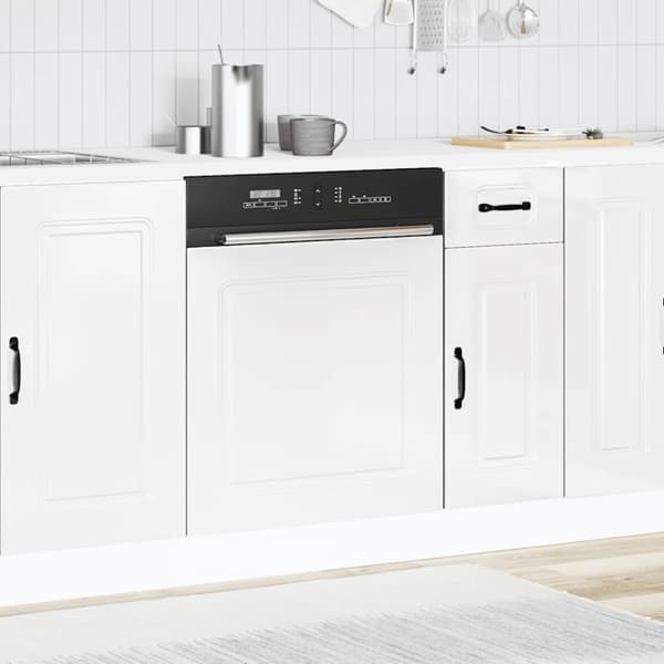 vidaXL Oppvaskmaskin panel høyglans hvit 60x1,5x67 cm konstruert tre
