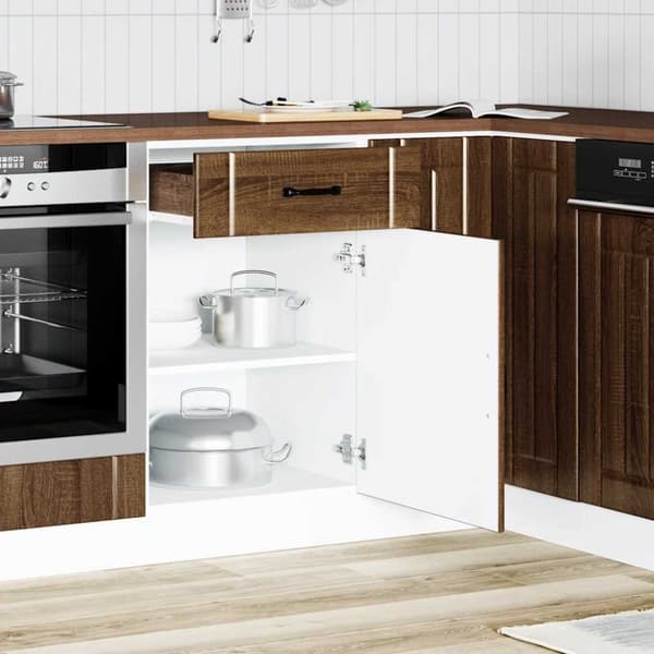 vidaXL Basskåp för kök Lucca brun ek konstruerat trä