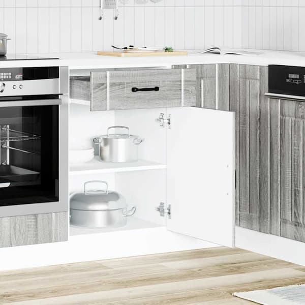 vidaXL Keittiön pohjakaappi Lucca harmaa sonoma suunniteltu puu