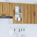 Miniatyrbillede 5 af 11: vidaXL Køkkenvægskab med glasdør Lucca egetræsfarvet