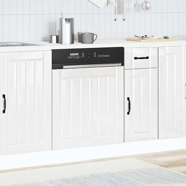 vidaXL opvaskemaskinepanel Lucca konstrueret træ hvid højglans
