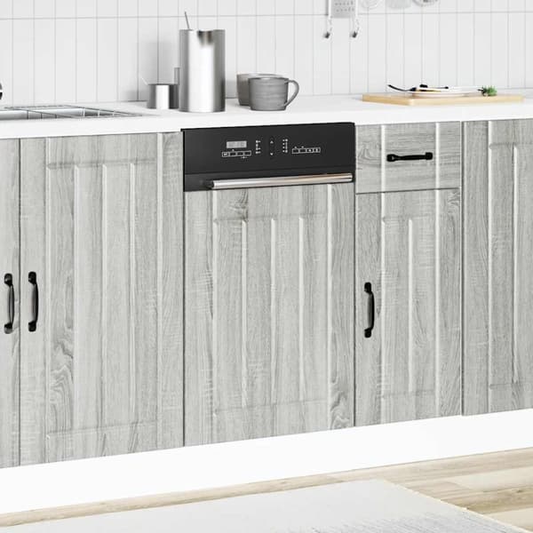vidaXL Oppvaskmaskin Lucca grå sonoma eik konstruert tre