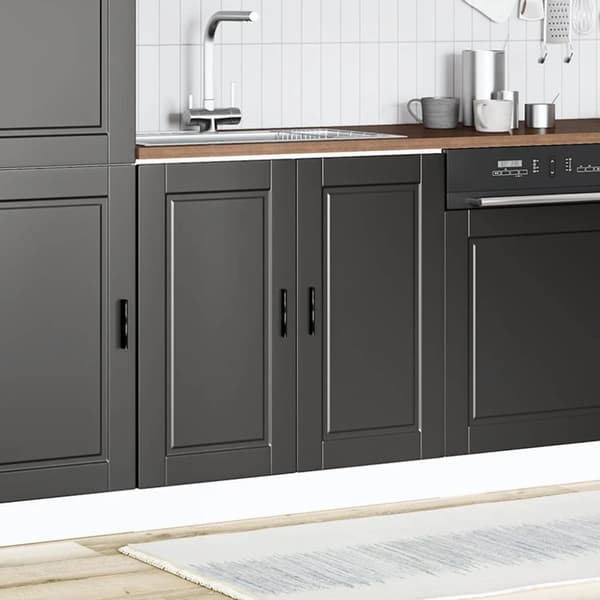 vidaXL Altaan pohjakaappi "Porto" Musta 80x46x81,5 cm tekninen puu