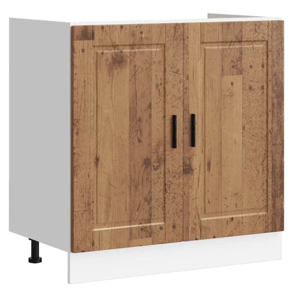 vidaXL underskab til vask Porto 80x46x81,5 cm antikt træ
