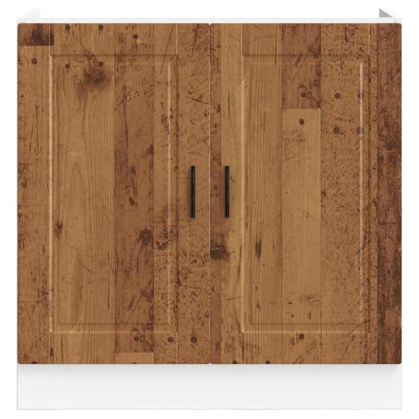 vidaXL underskab til vask Porto 80x46x81,5 cm antikt træ