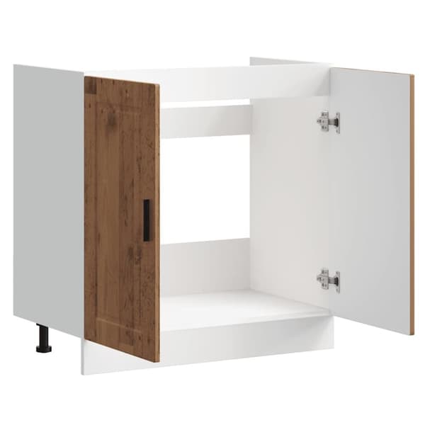 vidaXL underskab til vask Porto 80x46x81,5 cm antikt træ