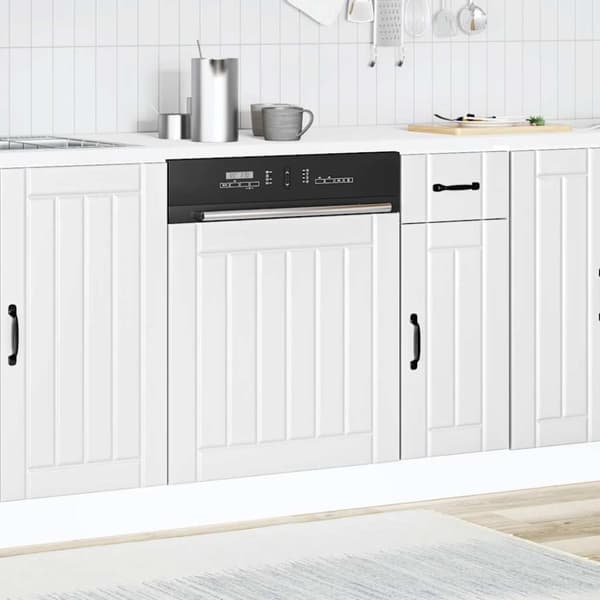 vidaXL Oppvaskmaskin panel Lucca hvit konstruert tre