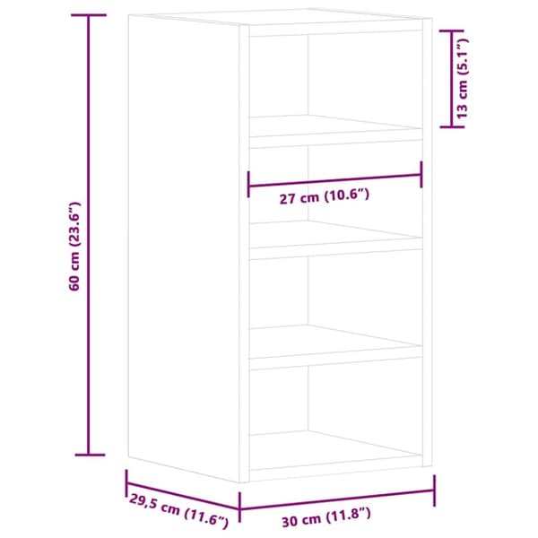vidaXL Väggskåp vit 30x29,5x60 cm konstruerat trä
