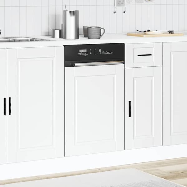 vidaXL Oppvaskmaskin panel Porto hvit 45x1,5x67 cm konstruert tre