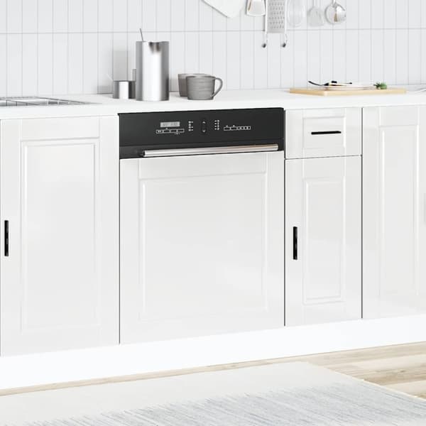 vidaXL låge til opvaskemaskine Porto 60x1,5x67 cm hvid højglans