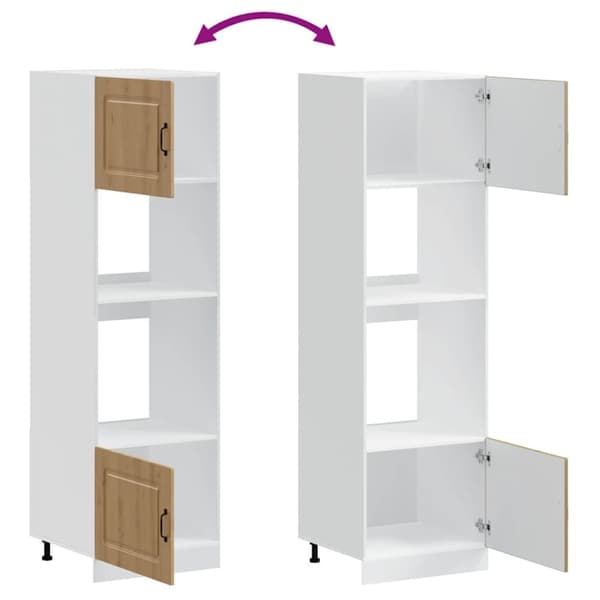 vidaXL Ovnskap 2 stk Lucca artisan eik konstruert tre