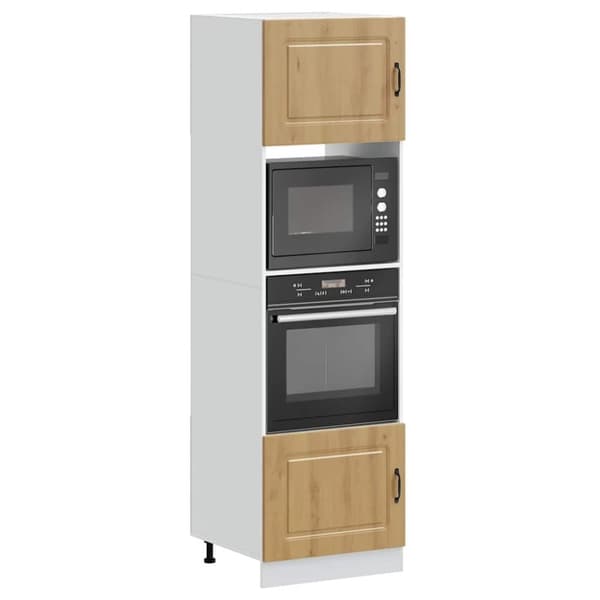 vidaXL Ovnskap 2 stk Lucca artisan eik konstruert tre