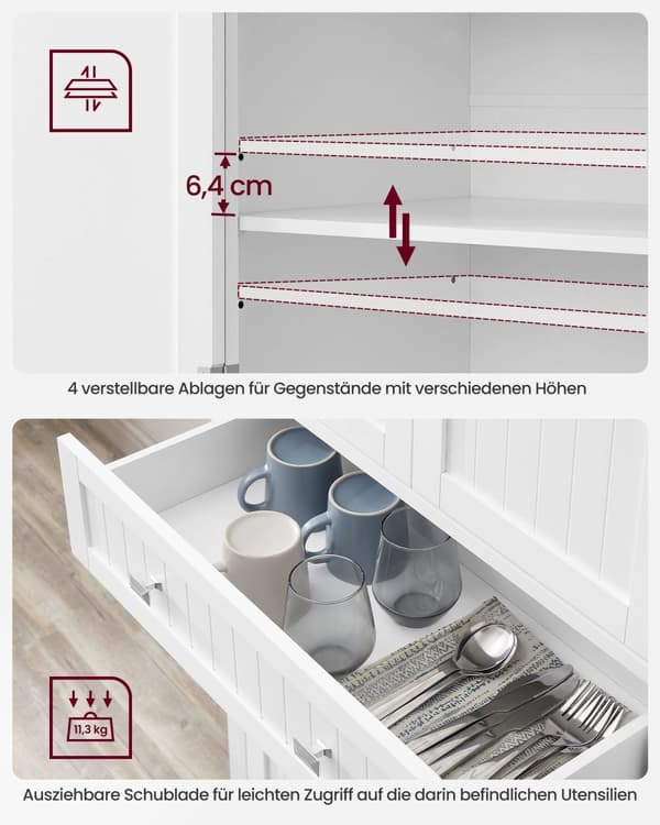 Køkkenskaber - med hylder og skuffer