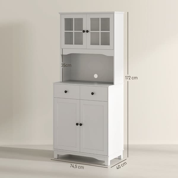 Rootz Vitrinskåp - Hallskåp - Köksarrangör - Justerbara hyllor - 74,5W x 40D x 172H cm