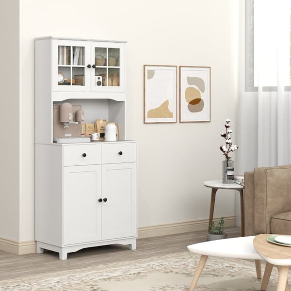 Rootz Vitrinskåp - Hallskåp - Köksarrangör - Justerbara hyllor - 74,5W x 40D x 172H cm