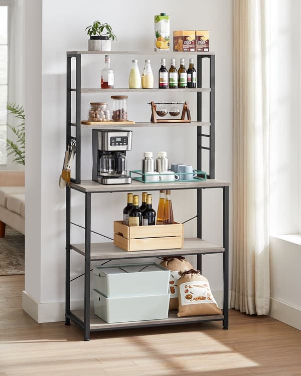 KitchenPlank-6 nivåer-40 × 80 × 167 cm-greige-zwart