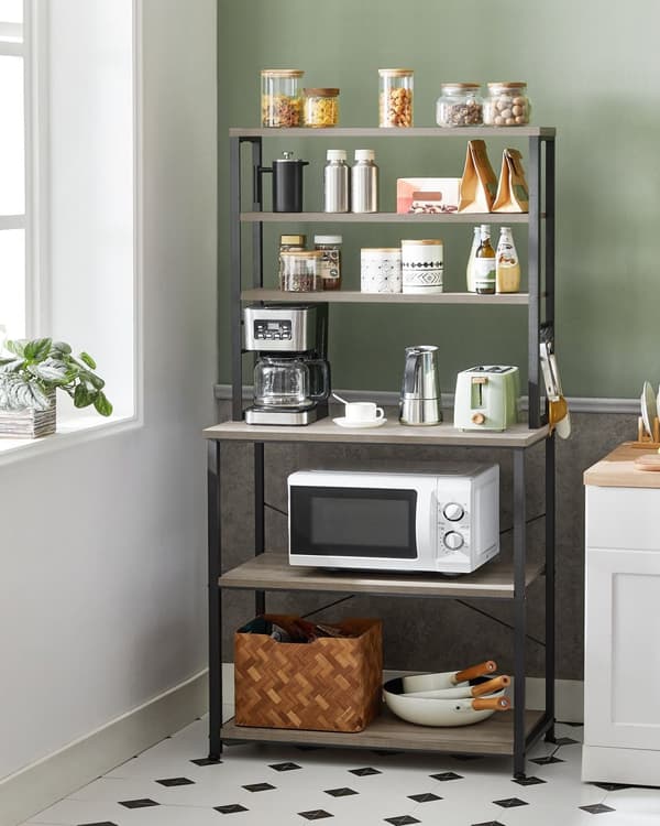 KitchenPlank-6 nivåer-40 × 80 × 167 cm-greige-zwart