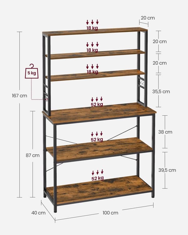 KitchenPlank - Industriel design - Vintage Brown & Black