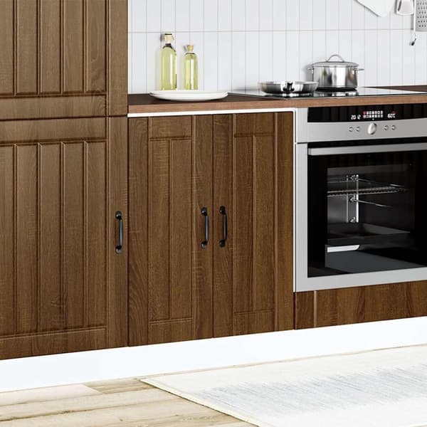 vidaXL Basskåp med diskbänk Lucca brun ek konstruerat trä