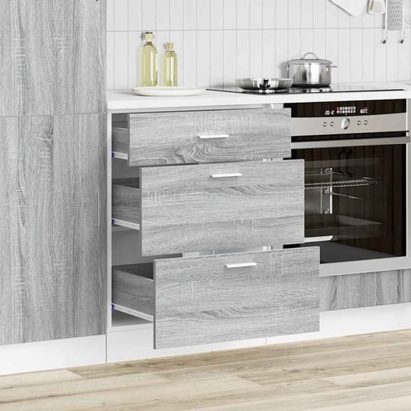 vidaXL Keittiön pohjakaappi "Lyon" harmaa sonoma suunniteltu puu