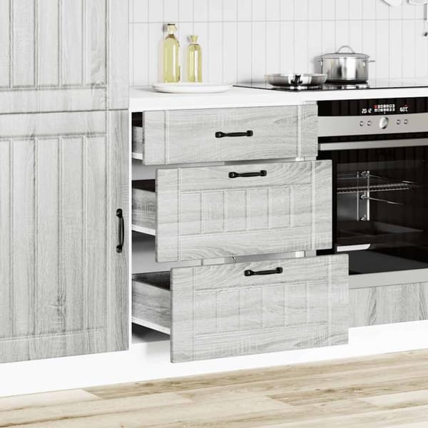 vidaXL Keittiön pohjakaappi Lucca harmaa sonoma suunniteltu puu