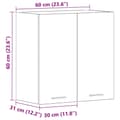 Miniatyrbillede 11 af 11: vidaXL vægskab til køkken 60x31x60 cm konstrueret træ antikt træ