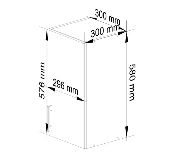 Skab LIMA W30 /580/ HVID/Dåb SONOMA