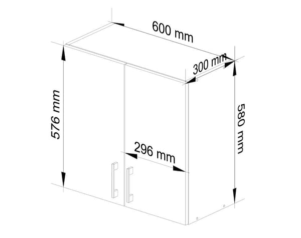 Skab LIMA W60 /580/ HVID/DÆK SONOMA
