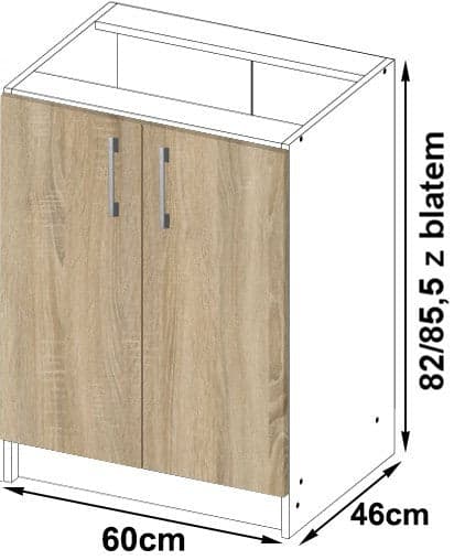 Skåp LIMA S60 + BORD VIT/DUBB SONOMA