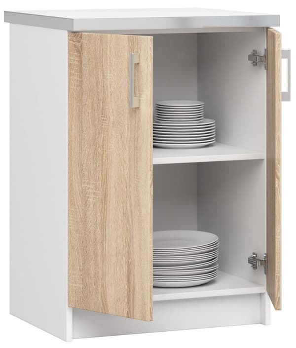 Skåp LIMA S60 + BORD VIT/DUBB SONOMA