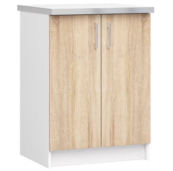 Skåp LIMA S60 + BORD VIT/DUBB SONOMA