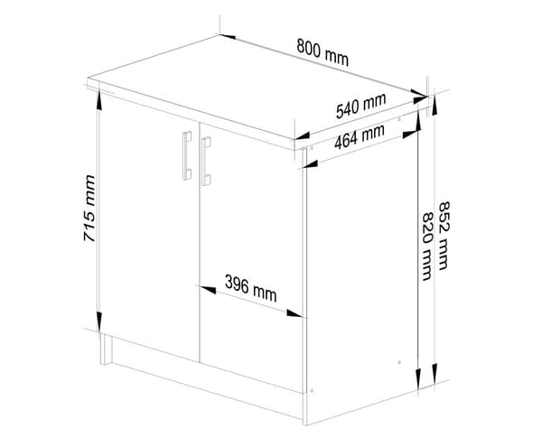 Skåp LIMA S80 + VIT/SONOMABJÄLKE